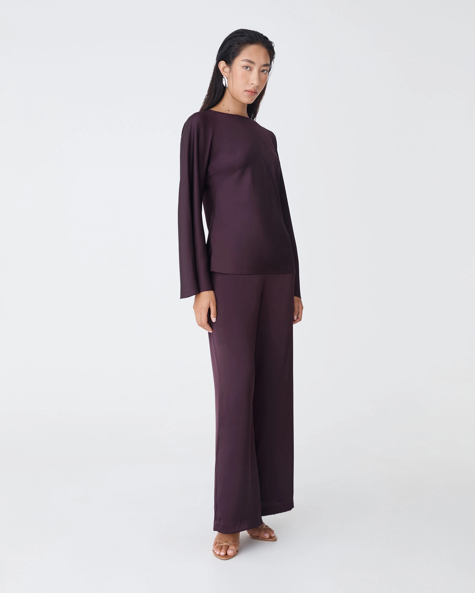 Asma Satin Bias Cut Top