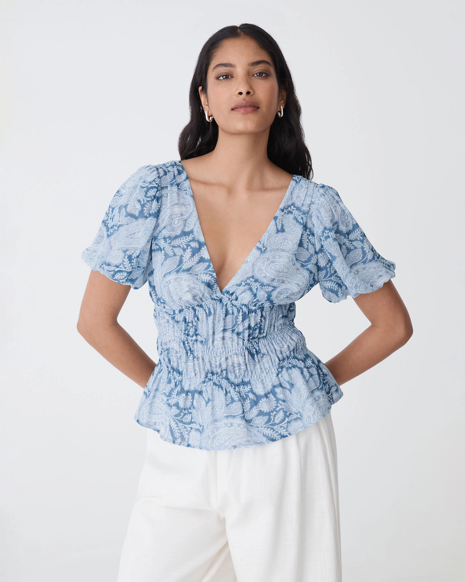 Angie Elastic Waist Top