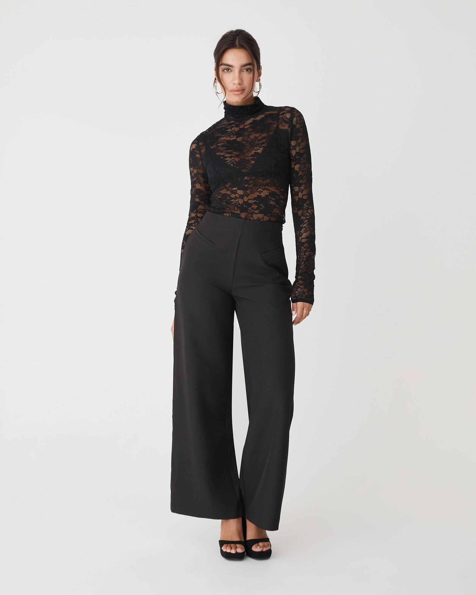 Torin Lace Turtleneck Top