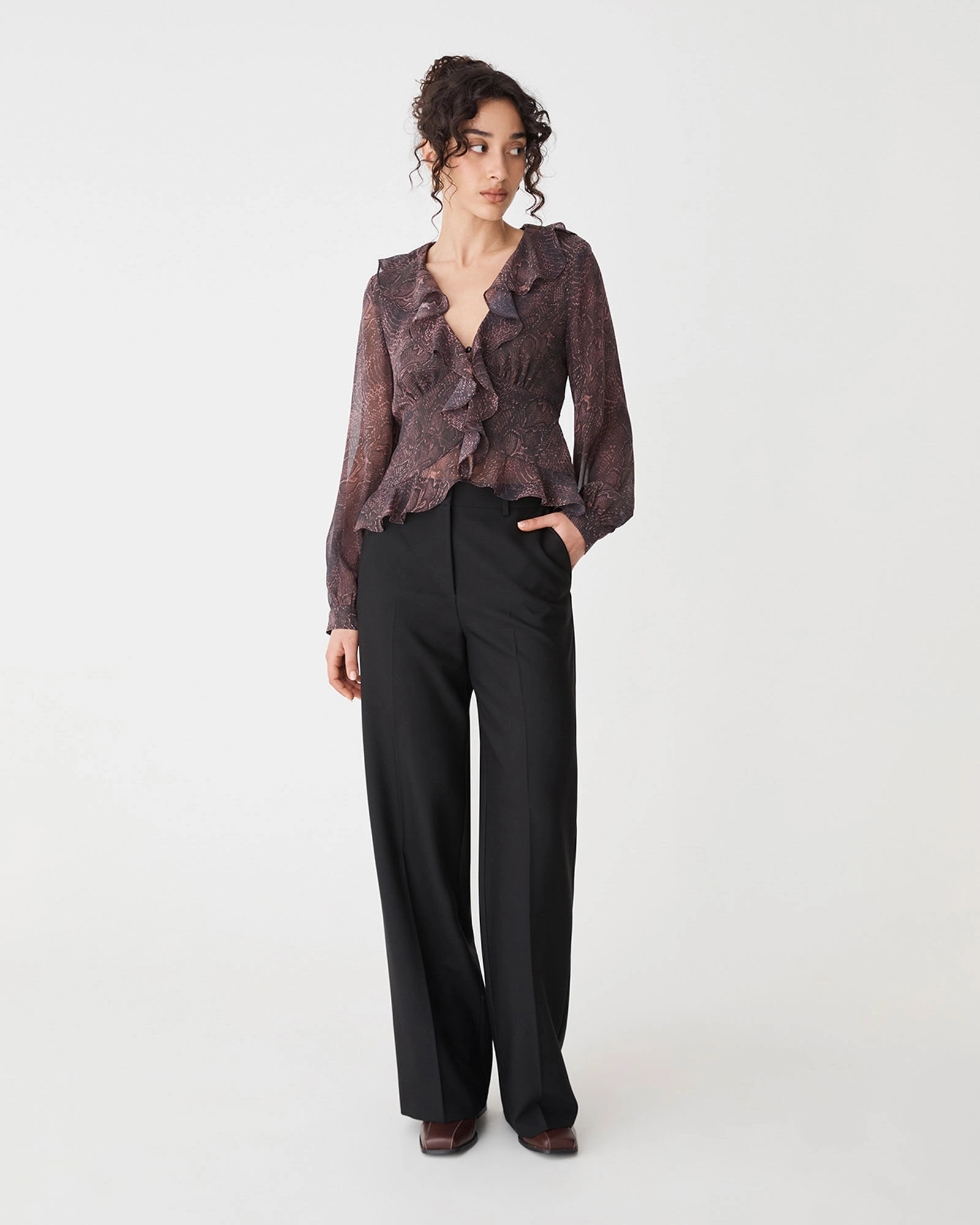 Sonia V-neck Ruffle Top