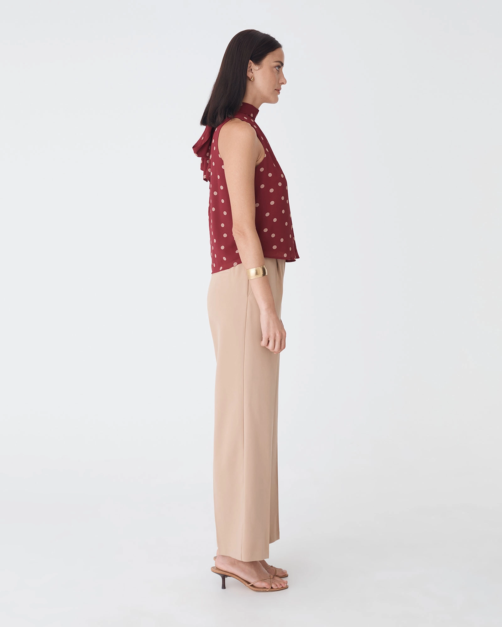 Lottie Printed Tie Neck Top