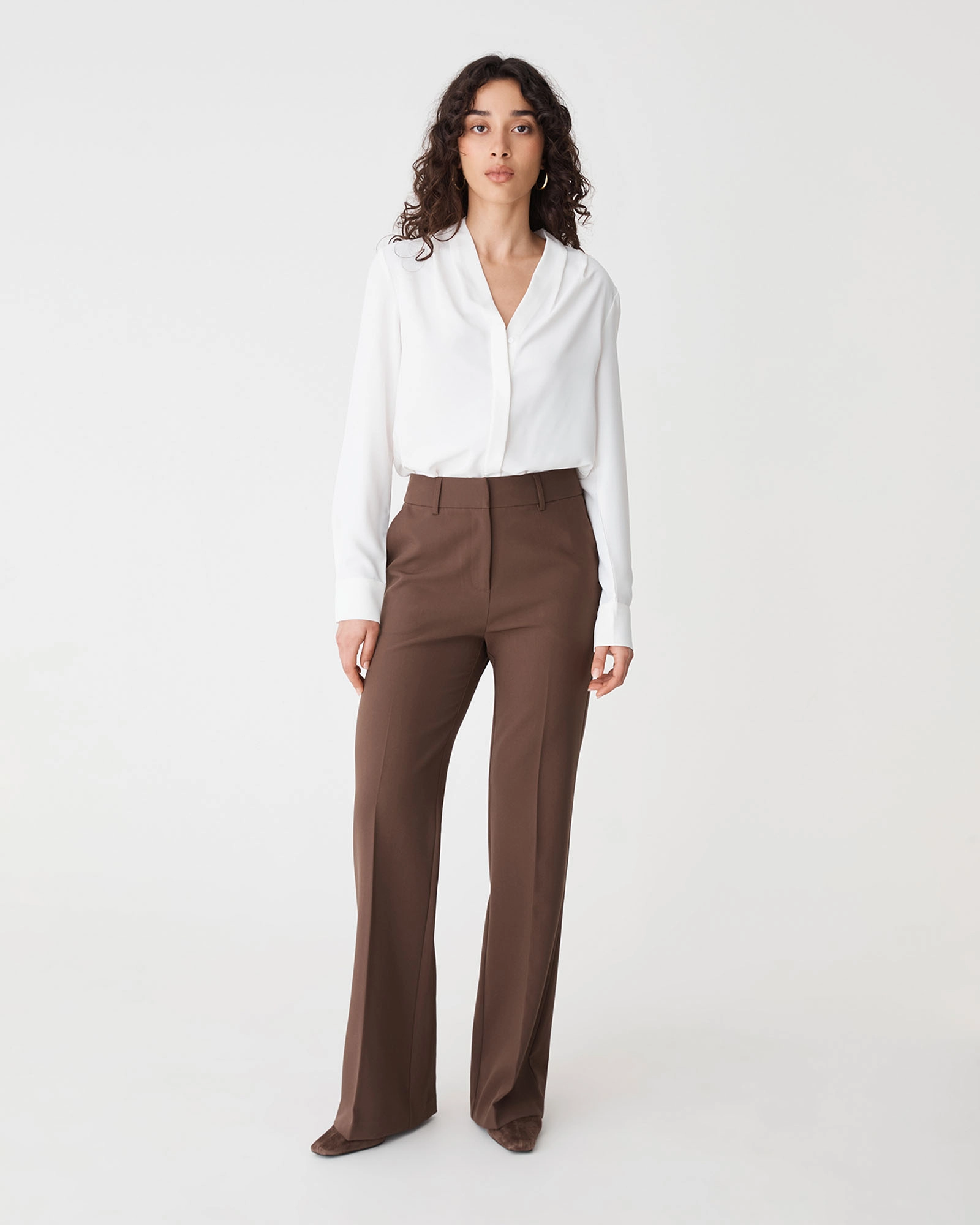 Claudia Pleat Neck Blouse