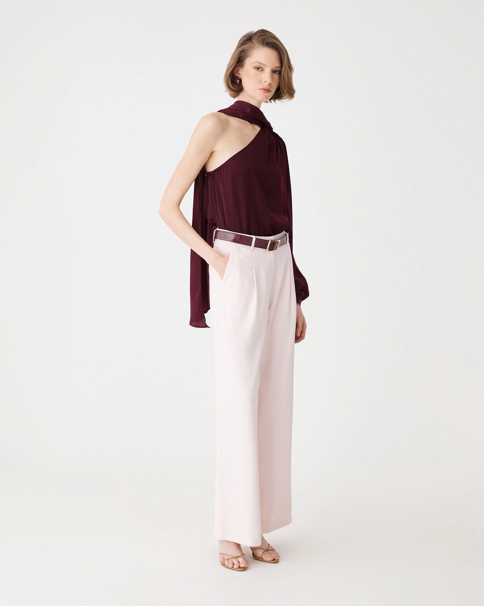 Opal One Shoulder Scarf Top