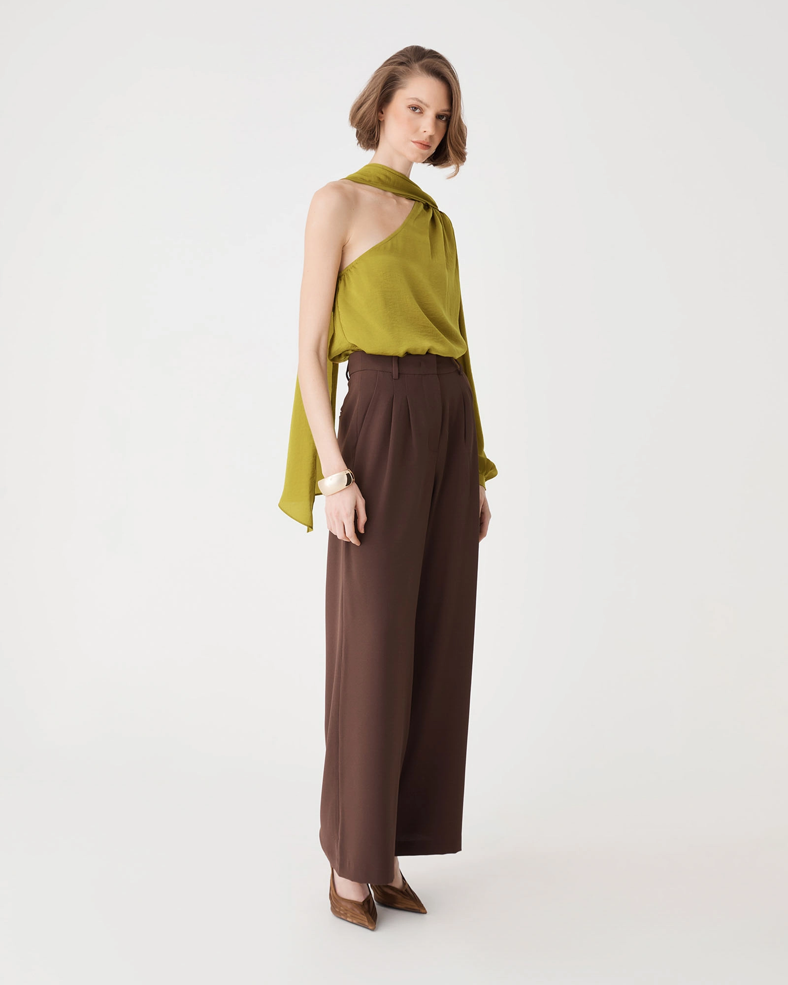 Opal One Shoulder Scarf Top