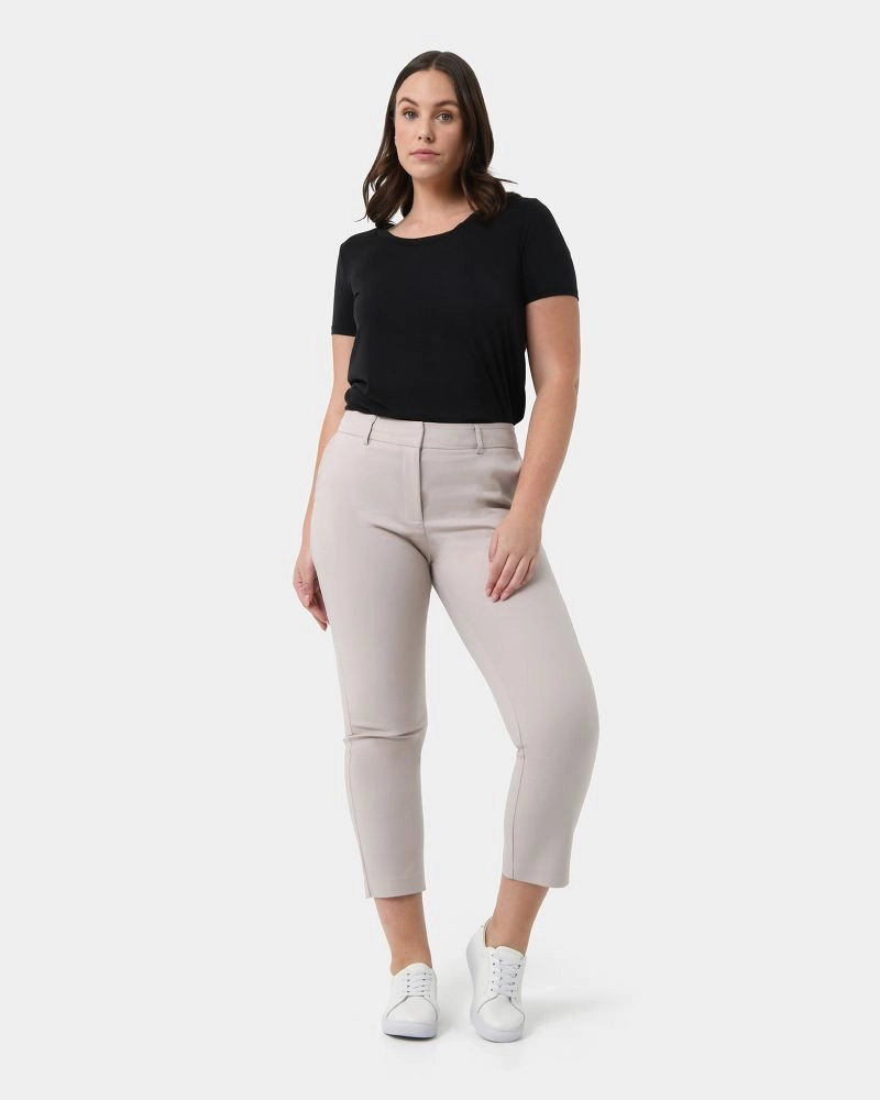 Forcast Clothing, the Stella High-Waist Trousers, featuring waistband with belt loops and pockets