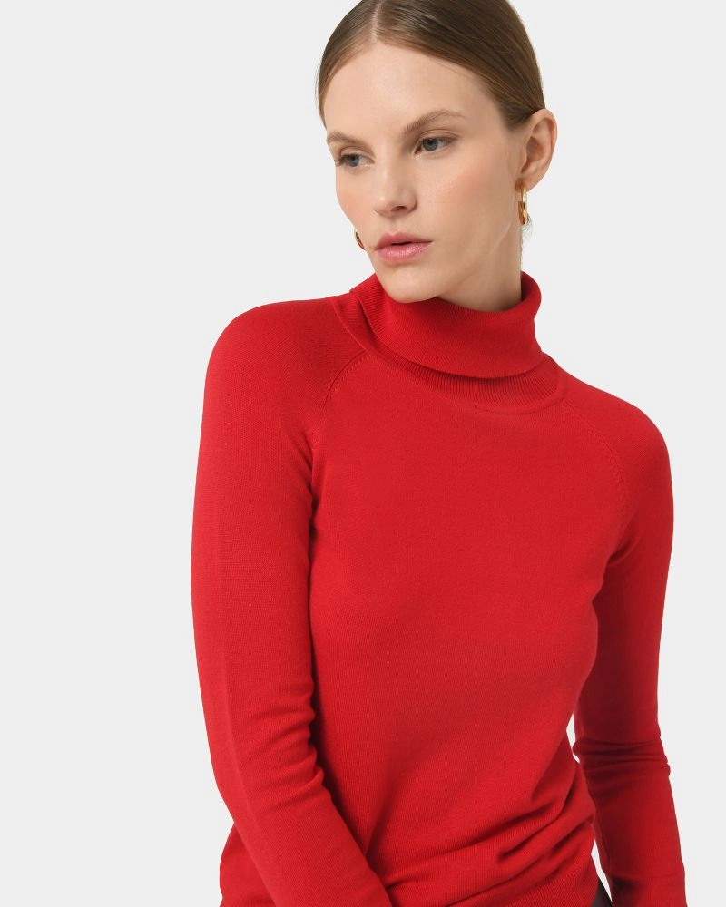 Forcast Clothing, the Clarisse Turtleneck Sweater, featuring a classic rolled turtleneck design and rib detail edges 