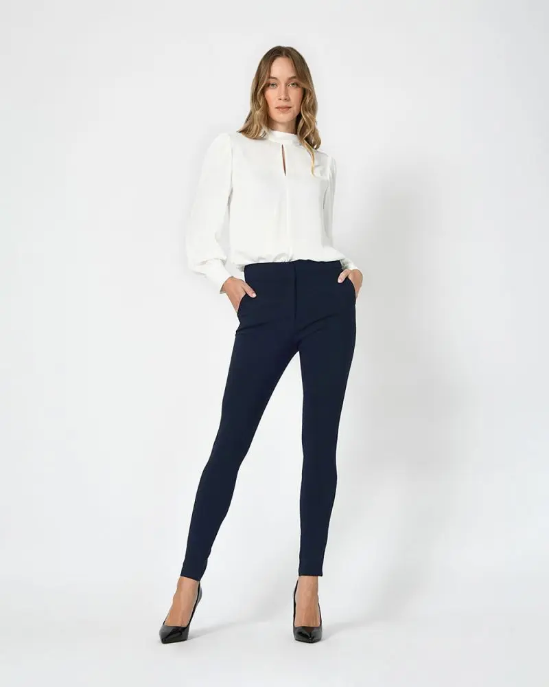 Forcast Clothing, the Taylor Slim Pants, featuring a wide waistband in a lightweight slight stretch fabrication