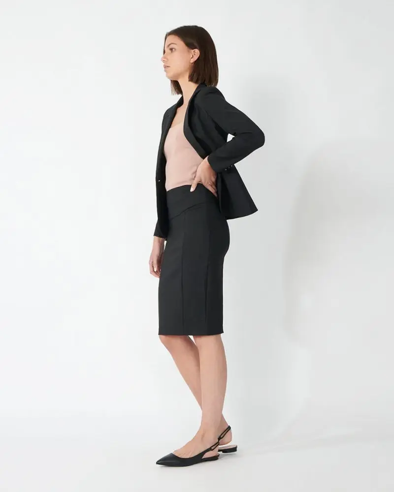 Forcast Clothing, the Taylor Pencil Skirt, featuring a pencil design with panel detailing 