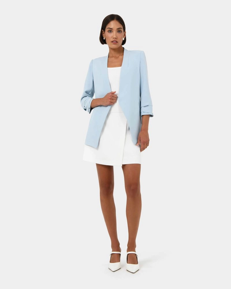 Sky blue blazer matching pant top