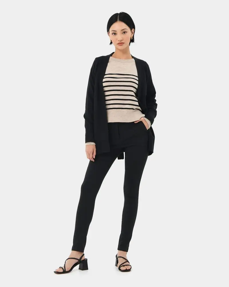 Forcast Clothing, the Liana Belted Cardigan, featuring soft knit texture and matching self-tie belt