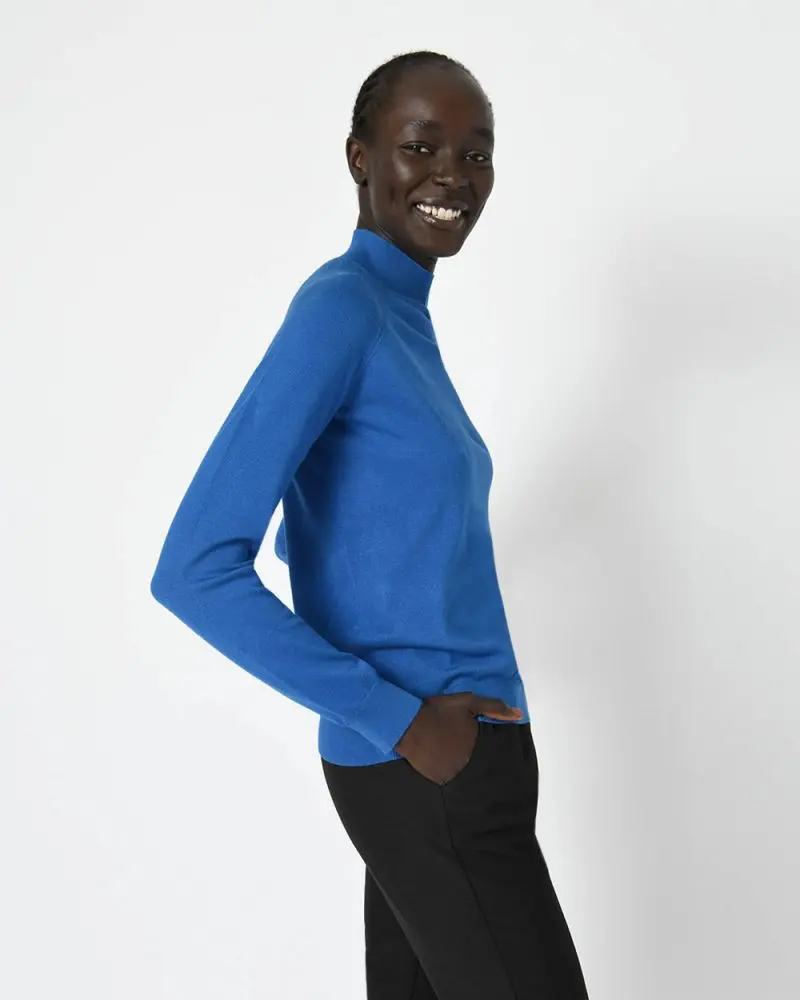 Forcast Clothing, The Maneh Mock Neck Knit, featuring long sleeves with ribbed cuffs