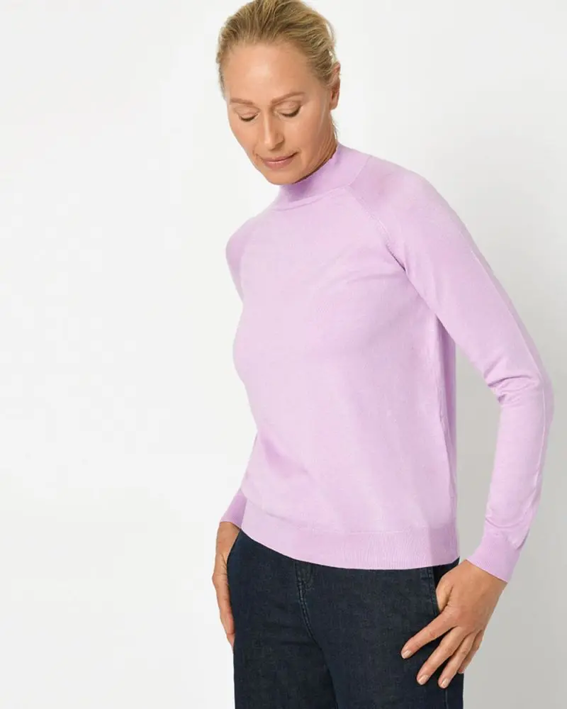 Forcast Clothing, The Maneh Mock Neck Knit, featuring long sleeves with ribbed cuffs and edges