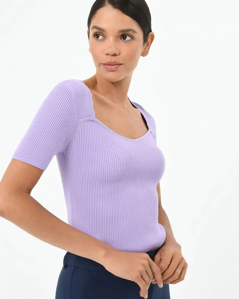 Honor Sweetheart Neck Knit