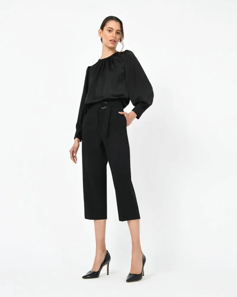 Black Belted High Waist Trousers