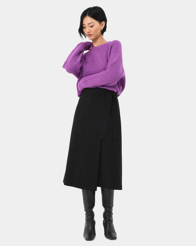 Forcast Clothing, the Sidney Wrap Skirt, featuring wrap front with tie side fastening