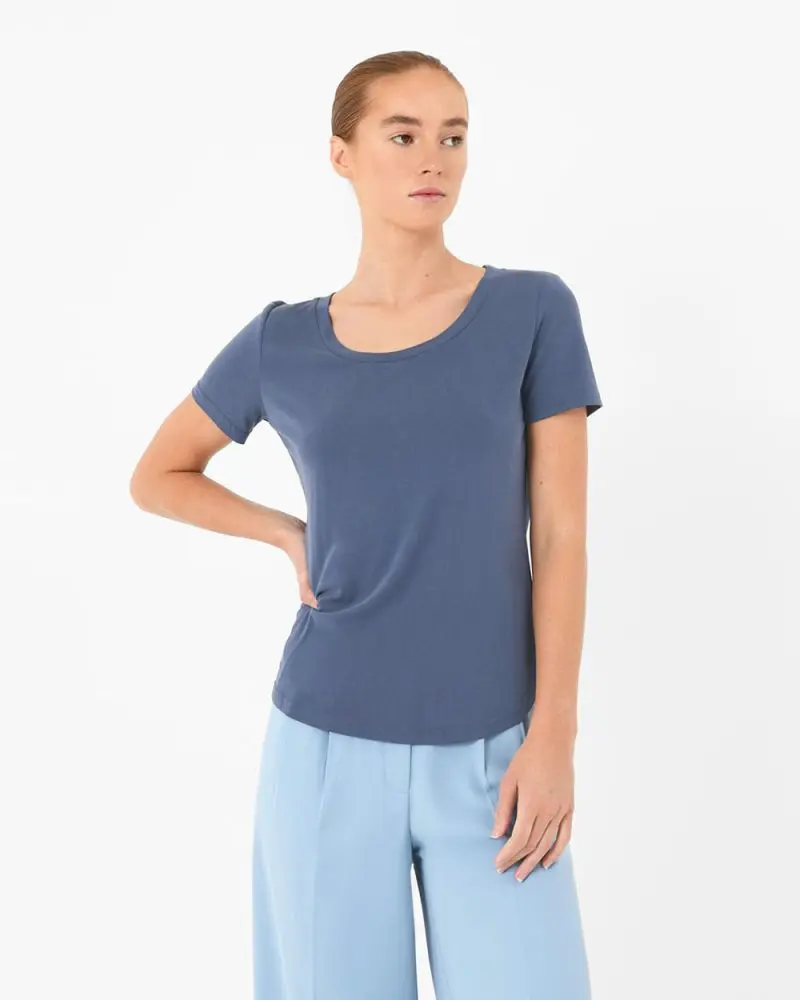 Forcast Clothing, the Hanna Scoop Modal Tee is a simple tee and luxuriously soft, featuring round neckline