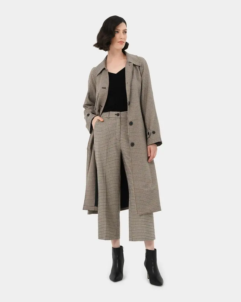 Forcast Clothing  - Katherine Houndstooth Trench Coat
