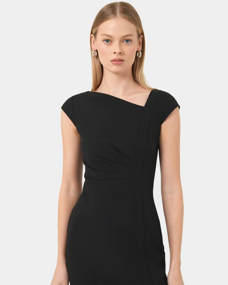 New Kenzie Asymmetric Dress | Black | Forcast - Forcast AU