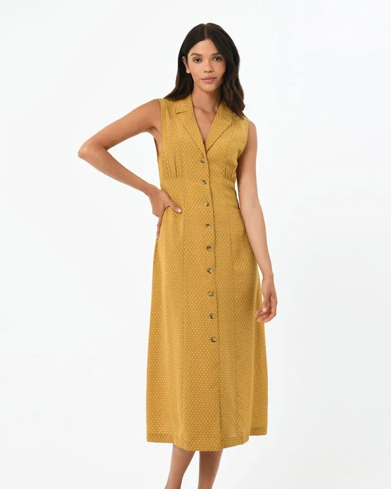 Forcast Clothing - Nellie Buttons Midi Dress