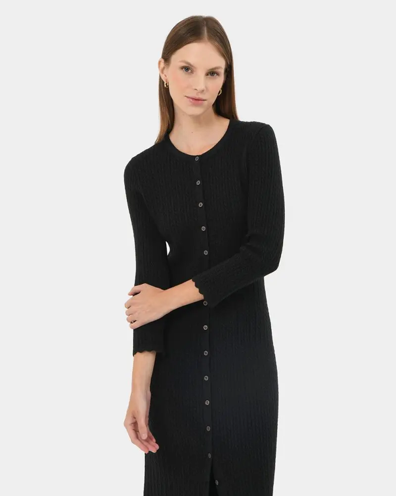 Forcast Clothing - Paislee Cable Buttons Dress