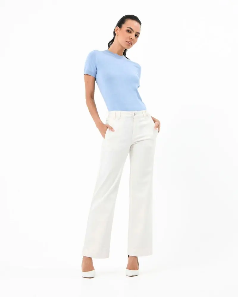 Forcast Clothing, the Joelene Wide Leg Jeans, featuring high waisted for a comfortable fit and on trend wide leg silhouette with full length