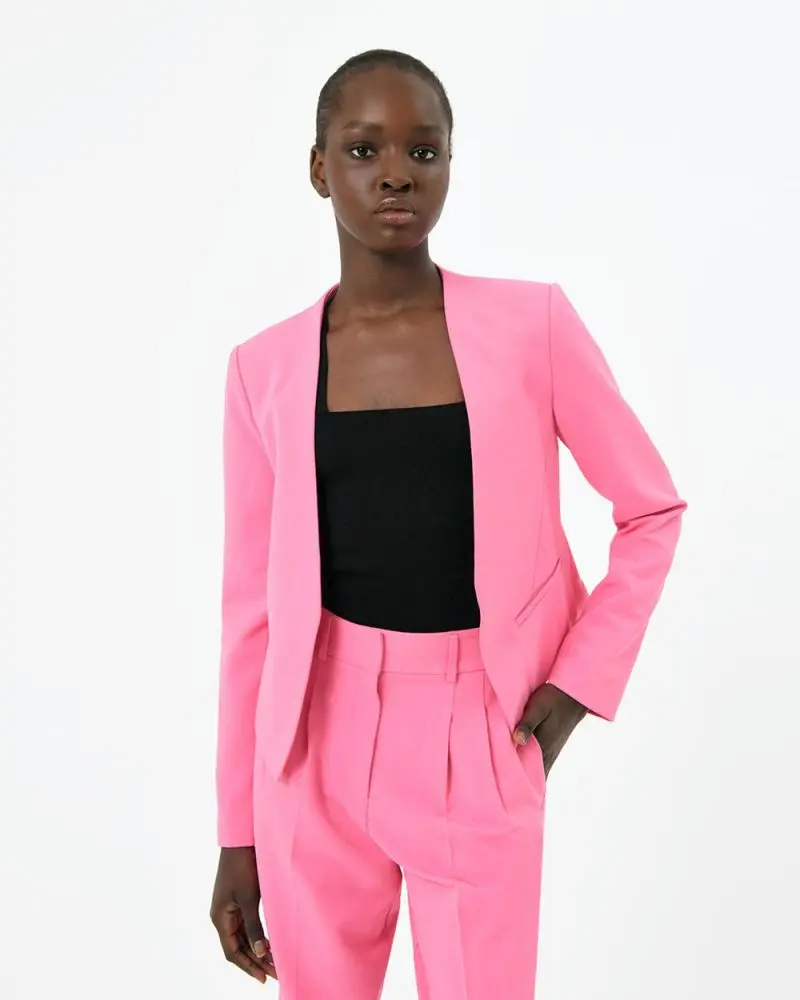 Womens cropped clearance blazer jacket