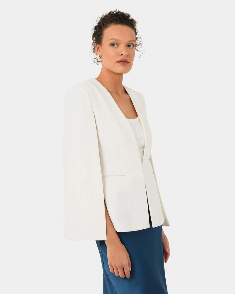 Forcast Clothing, the Christina 2 Cape Jacket, featuring Cape back detail with front arm slit