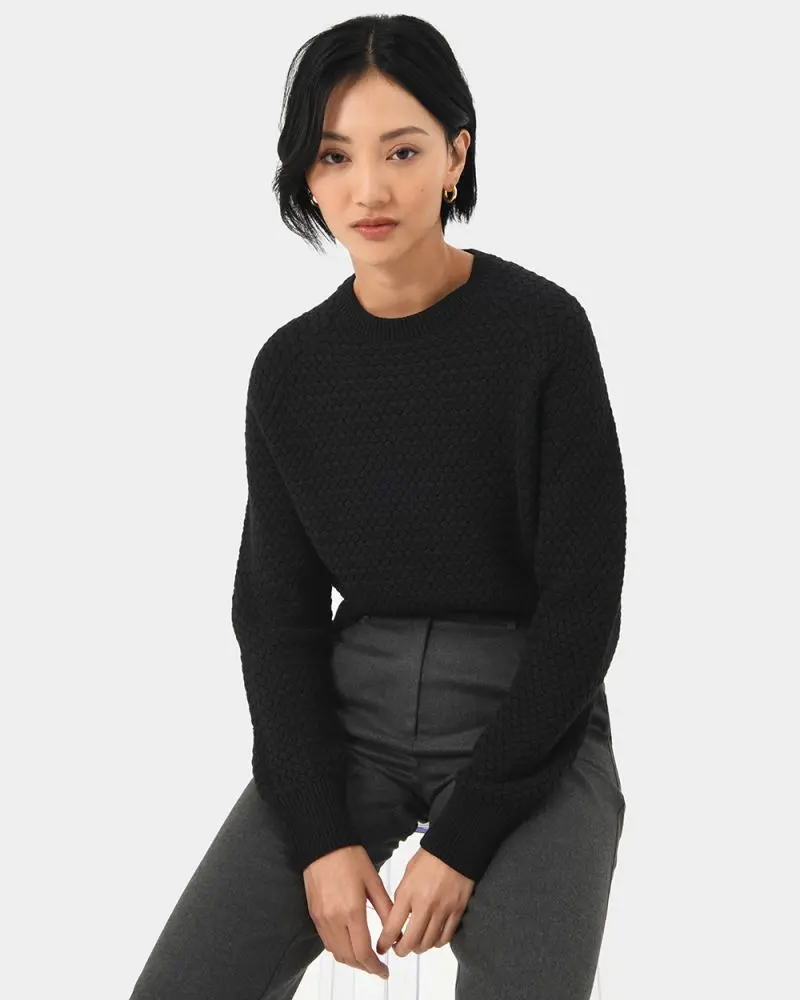 Black waffle jumper deals