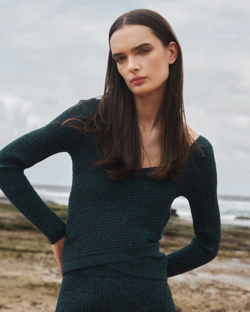 Forcast Clothing - Cienna Cross Over Knit Top