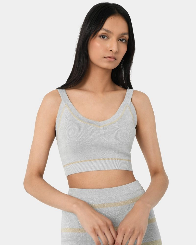 Forcast Clothing - Shay Lurex Knit Crop Top