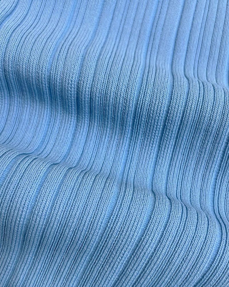 Cosette Rib Polo Knit | Stone Blue| Forcast - Forcast AU