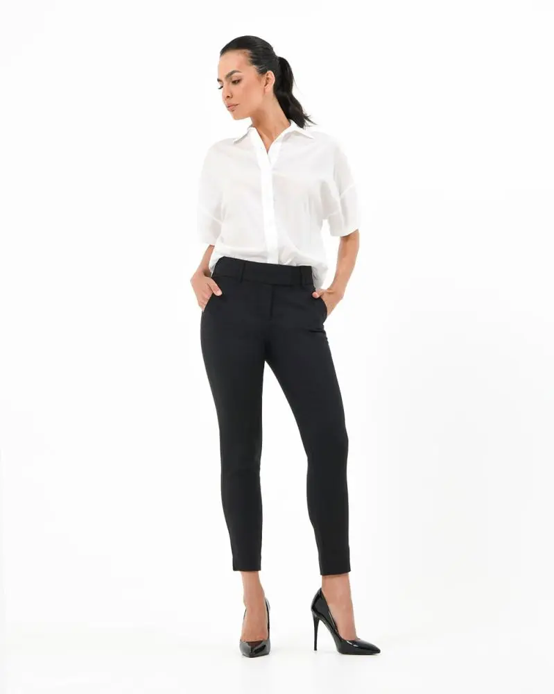 Forcast Clothing, the Lauren Notch Pants, featuring notched hem and waist tab closure