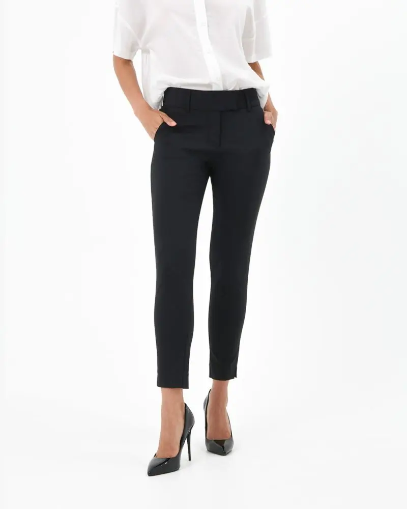 Forcast Clothing, the Lauren Notch Pants, featuring notched hem and waist tab closure