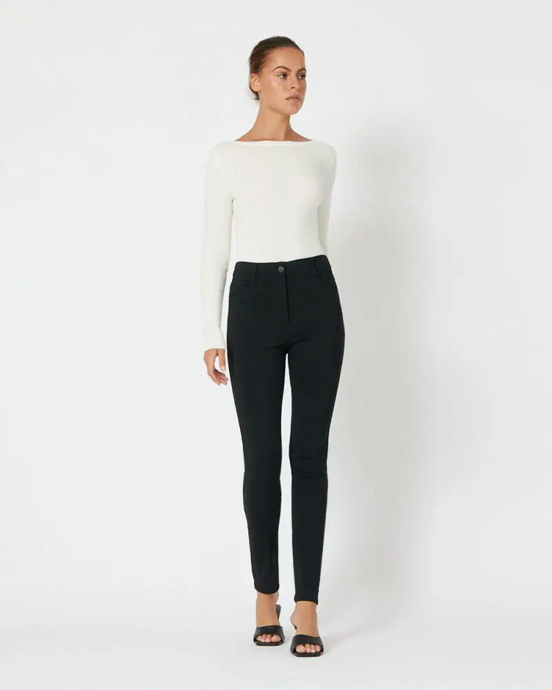 Forcast Clothing, The Louise 2 Super Slim Pant, featuring a classic straight and slim silhouette