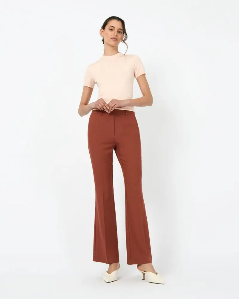 Forcast Clothing, the Esmeralda Flare Leg Pants, featuring flared hem and belt loops