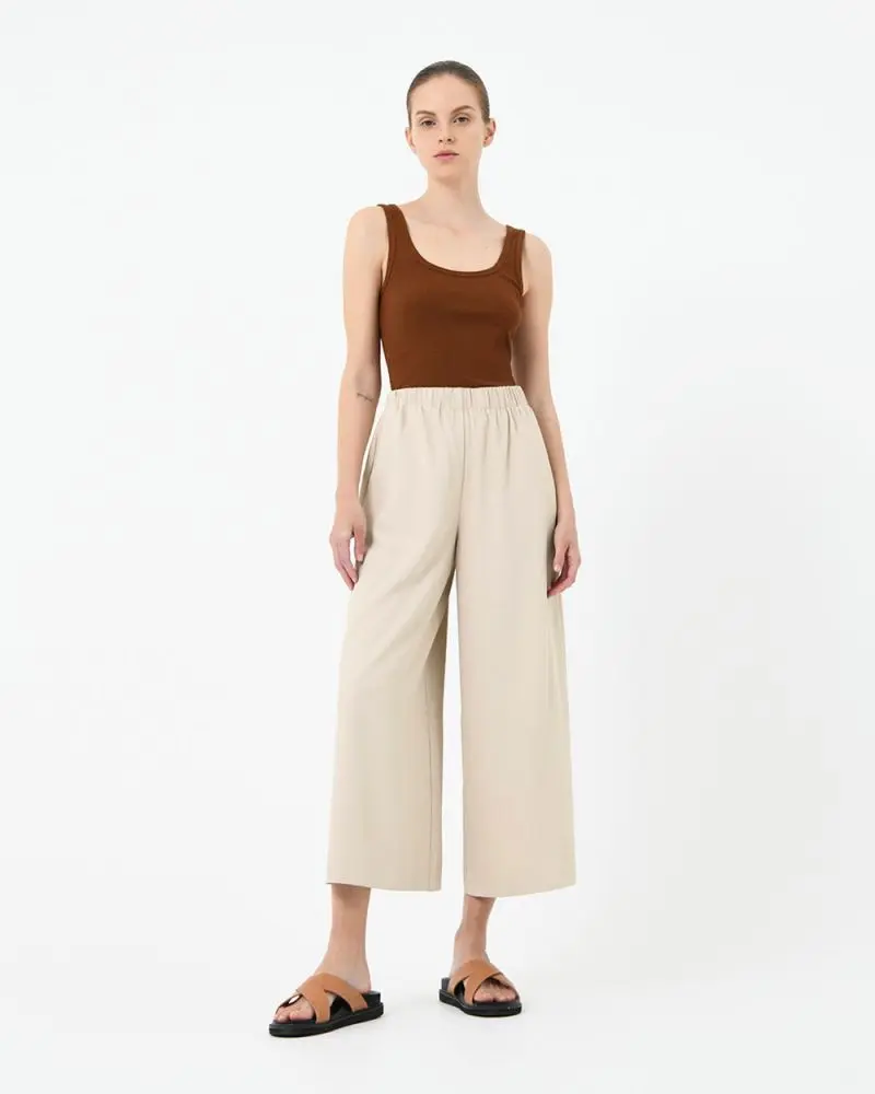 Forcast Clothing, the Dixie Cropped Palazzo Pants, featuirng wide leg and elasticated waist