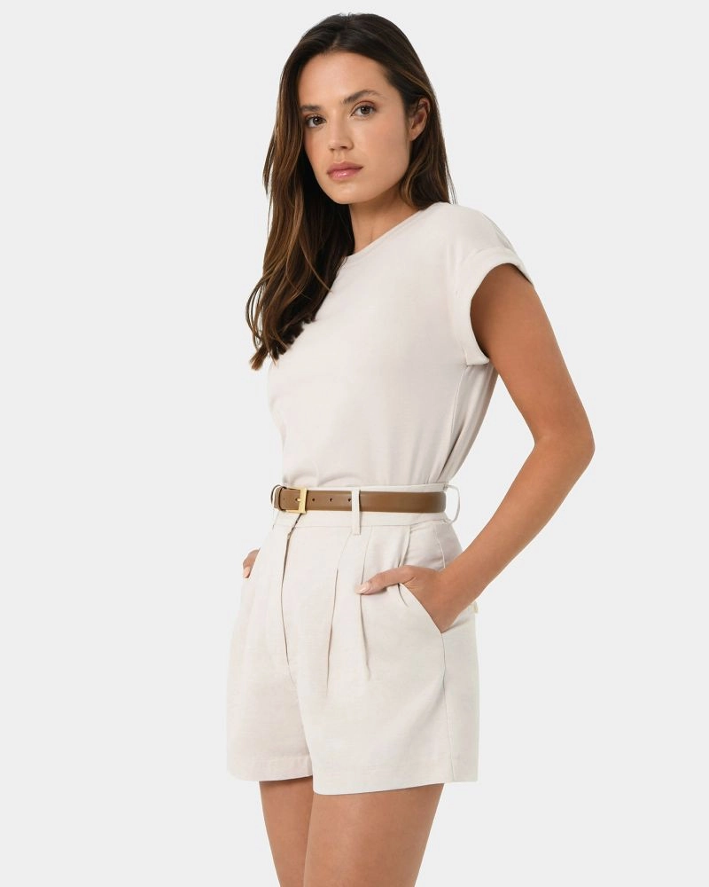Forcast Clothing - Annie Linen Blended Shorts