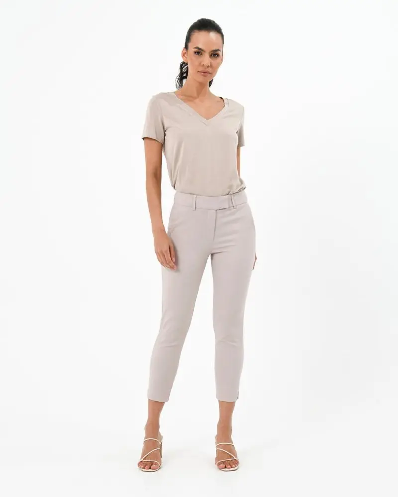 Forcast Clothing, the Josie 2 Cropped Notch Pants, featuring fitted silhouette and notch cropped hem