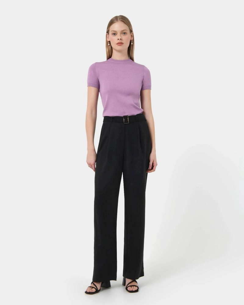 Forcast Clothing - Anali Belted Wide Leg Trousers