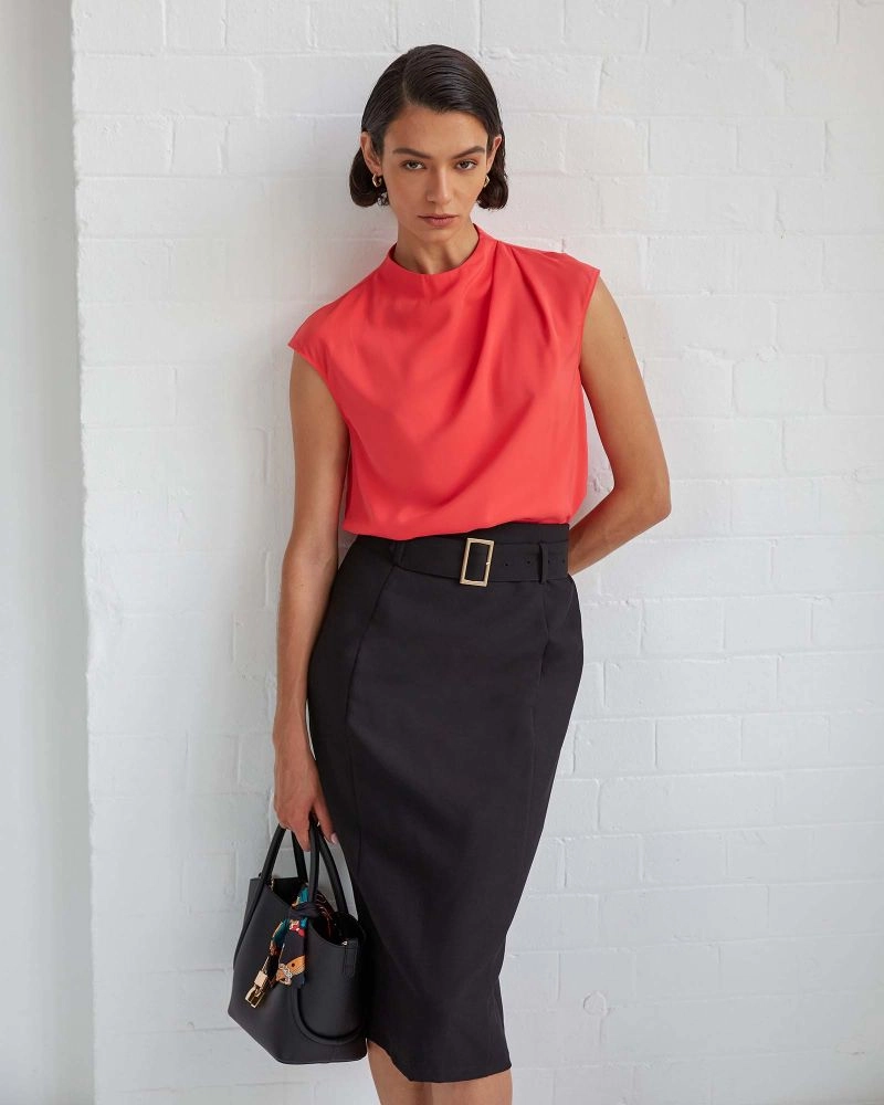 Forcast Clothing - Victoria Belted Pencil Skirt