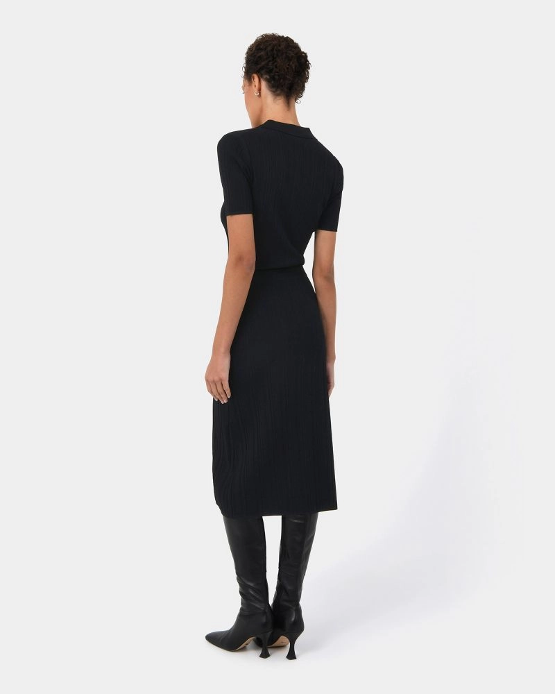 Cosette Rib Knit Skirt | Black | Forcast - Forcast AU