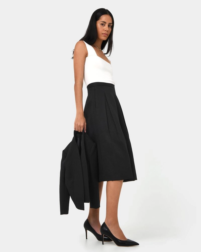 Harriet Jacquard Skirt | Black | Forcast - Forcast AU