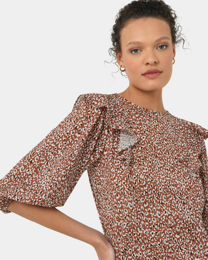 Forcast Clothing - Chelsea Frill Detail Balloon Sleeve Top