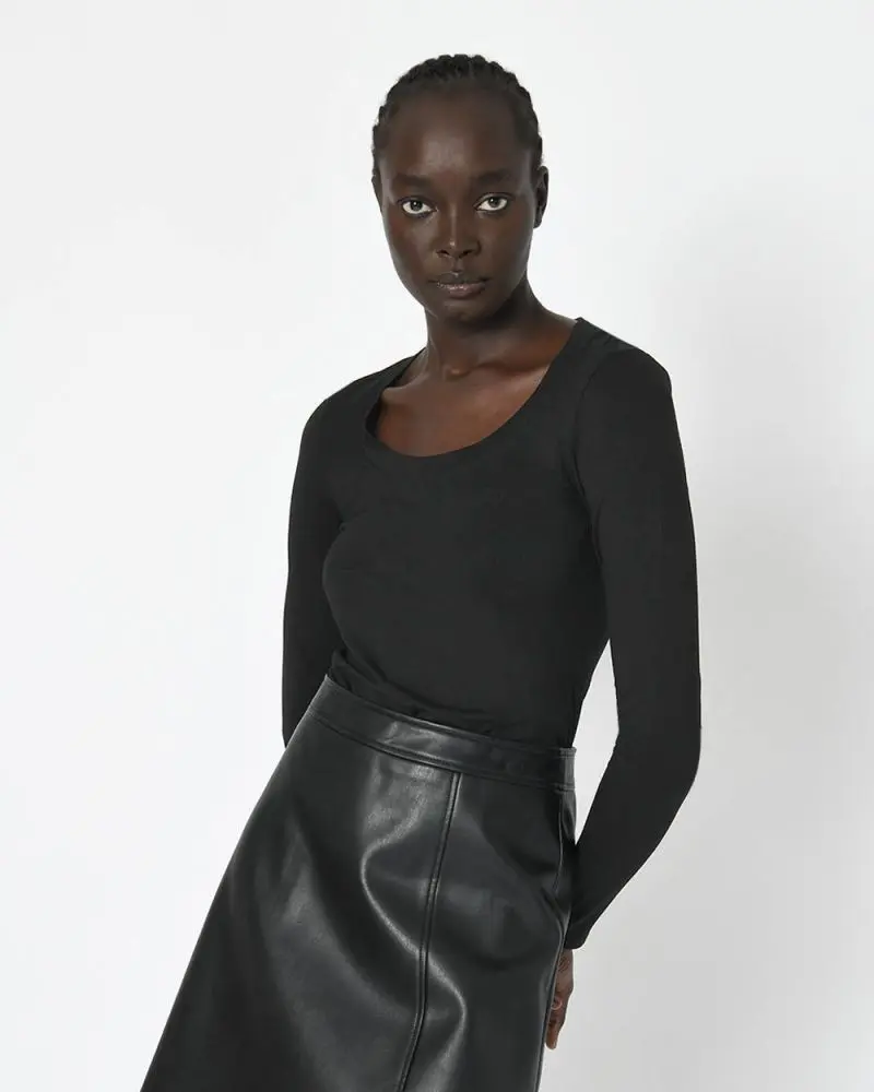 Forcast Clothing, the Zoey Scoop Neck Top, featuring scoop neckline and soft model blend fabrication