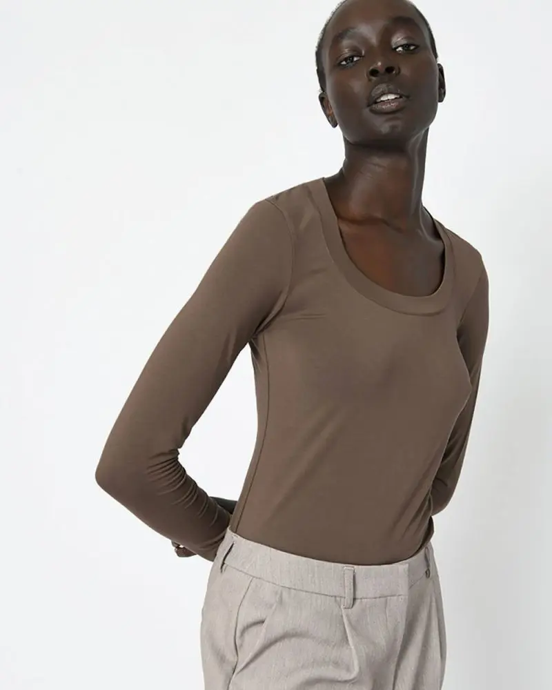 Forcast Clothing, the Zoey Scoop Neck Top, featuring scoop neckline and soft model blend fabrication
