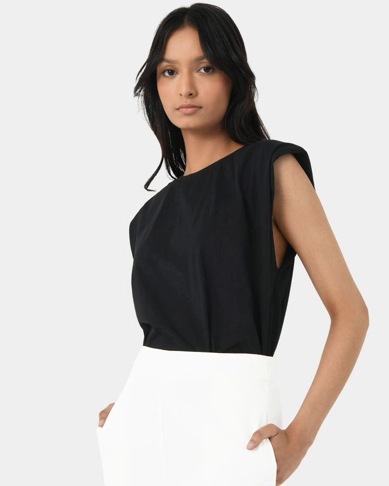 Forcast Clothing - Martin Power Shoulder Top