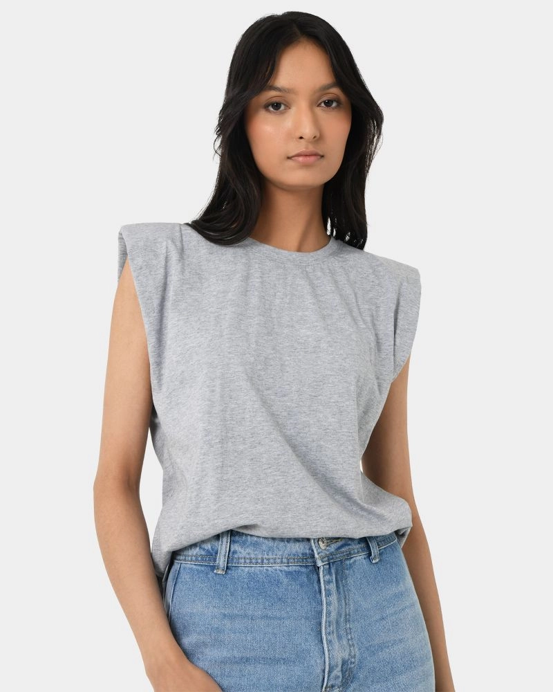 Forcast Clothing - Martin Power Shoulder Top