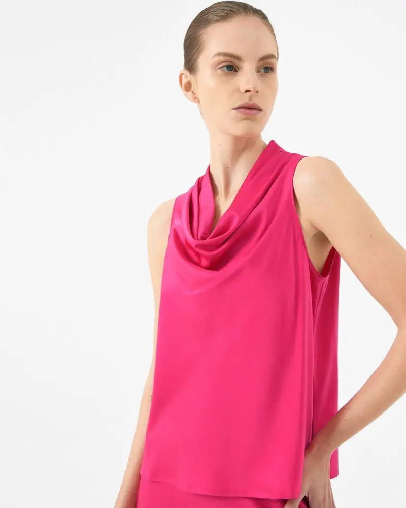 Forcast Clothing, the Staria Cowl Neck Top, featuring a cowl neckline detail 