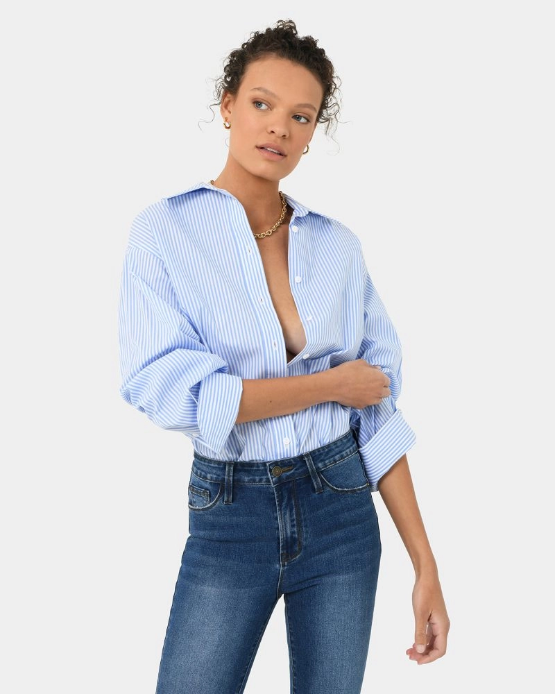 Forcast Clothing - Manhattan Striped Cotton Shirt