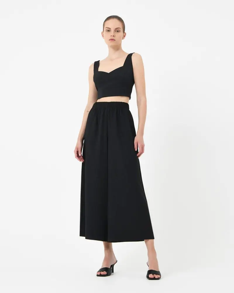 Forcast Clothing, the Le Marais Crepe Crop Top, featuring sweetheart neckline and cropped length